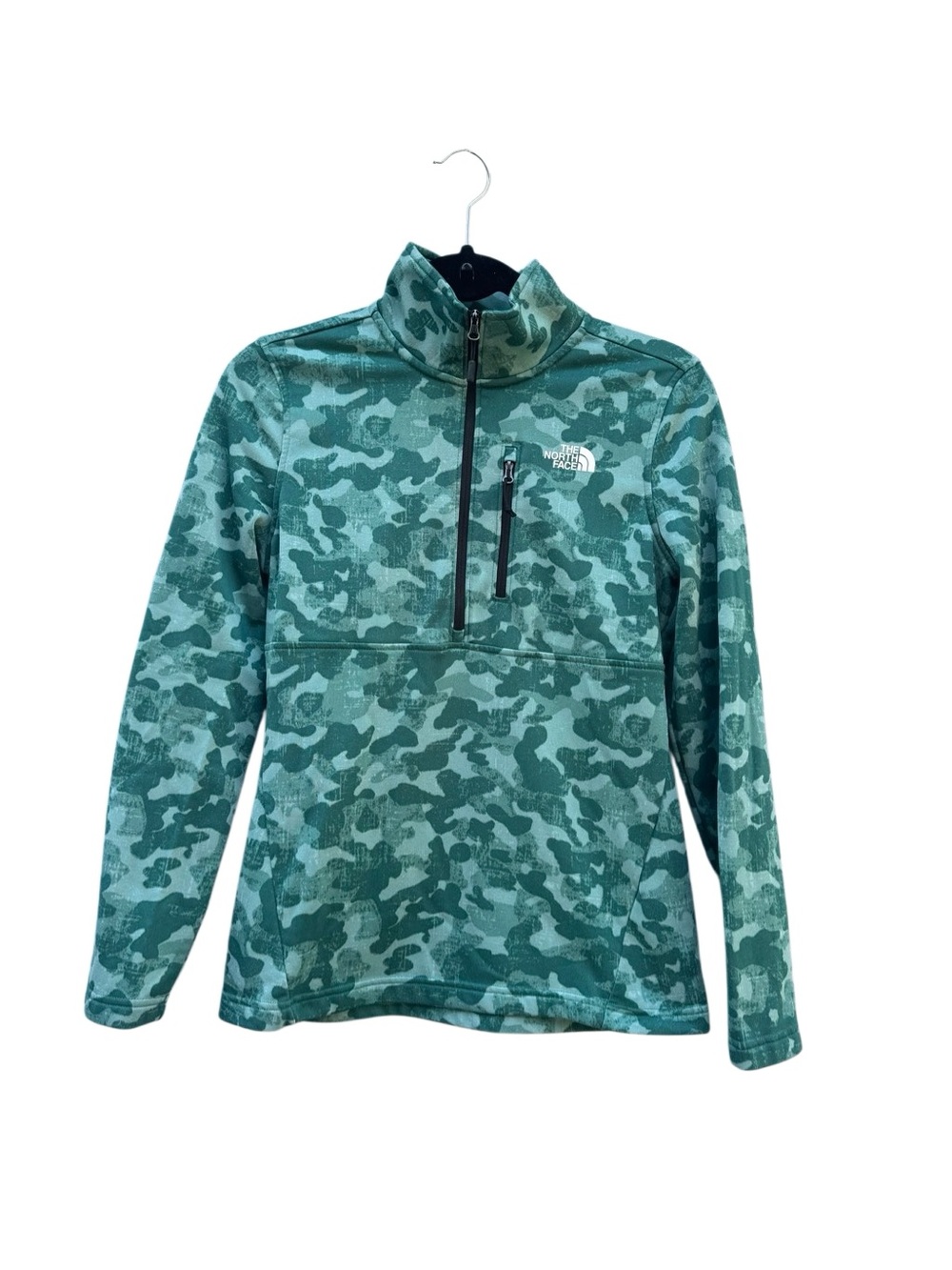 The North Face Women's Green Caml Half-Zip Pull Over Sweater Size Small